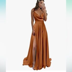 Sienna Women's Spaghetti Straps Bridesmaid Dresses with Pockets Satin